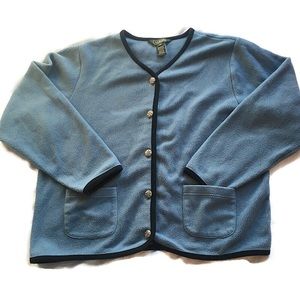 L. L.Bean fleece jacket with silver design buttons